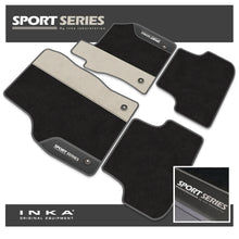 Load image into Gallery viewer, Audi A3 Tailored Car Mats (Front & Rear Set) with Premium Carpet & OEM Leatherette Suedetara Inserts Fits MY 2020 Onwards