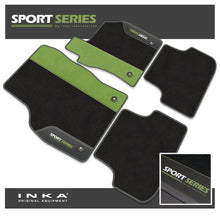 Load image into Gallery viewer, Audi A3 Tailored Car Mats (Front & Rear Set) with Premium Carpet & OEM Leatherette Suedetara Inserts Fits MY 2020 Onwards