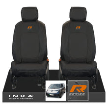 Load image into Gallery viewer, VW ID Buzz Cargo Front 1+1 INKA Tailored Waterproof Seat Covers Black with Embroidery MY22 onwards