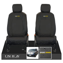 Load image into Gallery viewer, VW ID Buzz Cargo Front 1+1 INKA Tailored Waterproof Seat Covers Black with Embroidery MY22 onwards