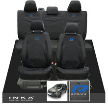 Load image into Gallery viewer, VW Caddy Kombi Maxi Life INKA Front & Rear Tailored Waterproof Seat Covers Black MY-2007-2019 (Choice of 7 Colours) - R-Series Embroidery