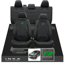 Load image into Gallery viewer, VW Caddy Kombi Maxi Life INKA Front & Rear Tailored Waterproof Seat Covers Black MY-2007-2019 (Choice of 7 Colours) - R-Series Embroidery