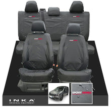 Load image into Gallery viewer, VW Caddy Kombi Maxi Life INKA Front & Rear Tailored Waterproof Seat Covers Grey MY-2007-2019 (Choice of 7 Colours) - Sport-Series Embroidery