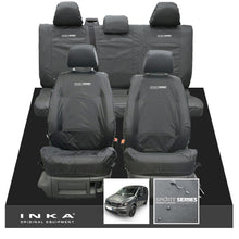 Load image into Gallery viewer, VW Caddy Kombi Maxi Life INKA Front & Rear Tailored Waterproof Seat Covers Grey MY-2007-2019 (Choice of 7 Colours) - Sport-Series Embroidery