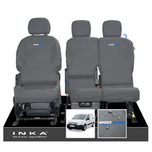 Load image into Gallery viewer, Citroen Berlingo MK2 Front Inka Fully Tailored Waterproof Seat Covers Grey MY08-17 - Sport-Series Embroidery