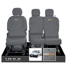 Load image into Gallery viewer, Citroen Berlingo MK2 Front Inka Fully Tailored Waterproof Seat Covers Grey MY08-17 - Sport-Series Embroidery