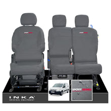 Load image into Gallery viewer, Citroen Berlingo MK2 Front Inka Fully Tailored Waterproof Seat Covers Grey MY08-17 - Sport-Series Embroidery