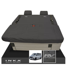 Load image into Gallery viewer, VW California Ocean/Coast/Beach/Surf Inka Fully Tailored Waterproof Seat Covers Black Front & Rear With ISOFIX Fits T6.1 ,T6,T5.1 all model years fits with and without airbags