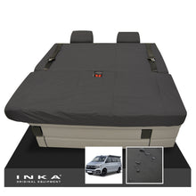 Load image into Gallery viewer, VW California Ocean/Coast/Beach/Surf Inka Fully Tailored Waterproof Seat Covers Black Front & Rear With ISOFIX Fits T6.1 ,T6,T5.1 all model years fits with and without airbags