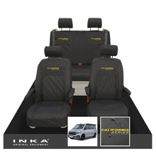 Load image into Gallery viewer, VW California Ocean/Coast/Beach/Surf Inka Fully Tailored Waterproof Seat Covers Black Front & Rear With ISOFIX Fits T6.1 ,T6,T5.1 all model years fits with and without airbags