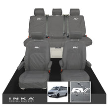 Load image into Gallery viewer, VW California Ocean/Coast/Beach/Surf Inka Fully Tailored Waterproof Seat Covers Grey Front & Rear With ISOFIX Fits T6.1 ,T6,T5.1 all model years fits with and without airbags