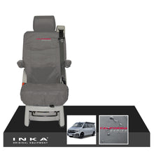 Load image into Gallery viewer, VW California Ocean/Coast/Beach/Surf Inka Fully Tailored Waterproof Seat Covers Grey Rear Single Swivel Fits T6.1 ,T6,T5.1 all model years fits with and without airbags