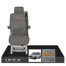 Load image into Gallery viewer, VW California Ocean/Coast/Beach/Surf Inka Fully Tailored Waterproof Seat Covers Grey Rear Single Swivel Fits T6.1 ,T6,T5.1 all model years fits with and without airbags