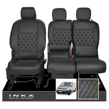 Load image into Gallery viewer, Citroen Berlingo MK3 Front 1+2 INKA Bentley Leatherette Tailored Seat Covers Black MY2018 to present