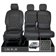 Load image into Gallery viewer, Citroen Berlingo MK3 Front 1+2 INKA Bentley Leatherette Tailored Seat Covers Black MY2018 to present
