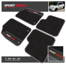 Load image into Gallery viewer, Fiat 500 Tailored Car Mats (Front & Rear Set) with Premium Carpet & OEM Leatherette Fits MY 2007-2020