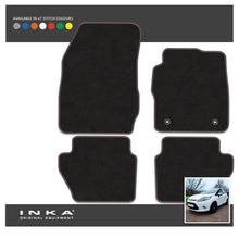 Load image into Gallery viewer, Ford Fiesta MK7 Front & Rear Premium Tailored Carpet Mat Set with 7x Stitch Colours Fits MY11 to MY17
