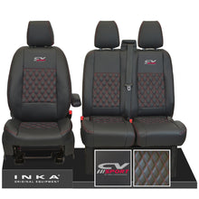 Load image into Gallery viewer, Ford Transit MK8/MK9 INKA Front Tailored Seat Covers Black Bentley Diamond Quilt MY 2014 Onwards (7 COLORS)