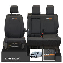Load image into Gallery viewer, Fiat Scudo INKA Front 1+2 Tailored Waterproof Seat Covers Black MY22 onwards