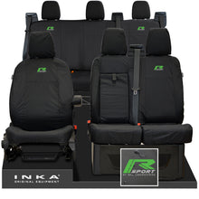 Load image into Gallery viewer, Ford Transit Custom INKA Front & Rear Set Tailored Waterproof Seat Covers Black