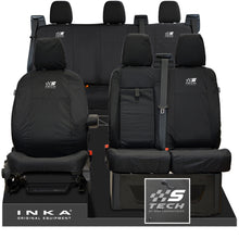Load image into Gallery viewer, Ford Transit Custom INKA Front & Rear Set Tailored Waterproof Seat Covers Black