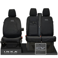 Load image into Gallery viewer, Ford Transit MK8/MK9 MY14 to Present INKA Front Set 1+2 Tailored Waterproof Seat Covers Black Fits All Derivatives Incl Jumbo