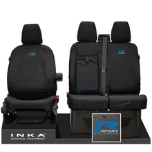 Load image into Gallery viewer, Ford Transit MK8/MK9 MY14 to Present INKA Front Set 1+2 Tailored Waterproof Seat Covers Black Fits All Derivatives Incl Jumbo