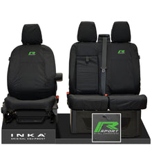 Load image into Gallery viewer, Ford Transit MK8/MK9 MY14 to Present INKA Front Set 1+2 Tailored Waterproof Seat Covers Black Fits All Derivatives Incl Jumbo