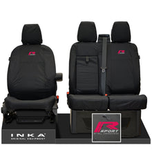 Load image into Gallery viewer, Ford Transit MK8/MK9 MY14 to Present INKA Front Set 1+2 Tailored Waterproof Seat Covers Black Fits All Derivatives Incl Jumbo