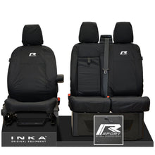 Load image into Gallery viewer, Ford Transit MK8/MK9 MY14 to Present INKA Front Set 1+2 Tailored Waterproof Seat Covers Black Fits All Derivatives Incl Jumbo