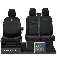 Load image into Gallery viewer, Ford Transit MK8/MK9 MY14 to Present INKA Front Set 1+2 Tailored Waterproof Seat Covers Black Fits All Derivatives Incl Jumbo