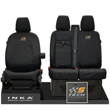 Load image into Gallery viewer, Ford Transit Custom INKA Front Set 1+2 Tailored Waterproof Seat Covers Black