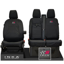 Load image into Gallery viewer, Ford Transit MK8/MK9 MY14 to Present INKA Front Set 1+2 Tailored Waterproof Seat Covers Black Fits All Derivatives Incl Jumbo
