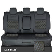 Load image into Gallery viewer, Ford Ranger Wildtrak Rear Triple INKA Bentley Leatherette Tailored Seat Covers Black MY16-22