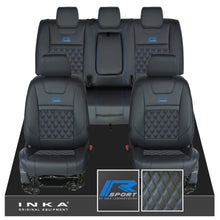 Load image into Gallery viewer, Ford Ranger Wildtrak R SPORT Front & Rear Triple INKA Bentley Leatherette Tailored Seat Covers Black MY16-22