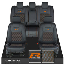 Load image into Gallery viewer, Ford Ranger Wildtrak R SPORT Front & Rear Triple INKA Bentley Leatherette Tailored Seat Covers Black MY16-22