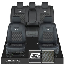 Load image into Gallery viewer, Ford Ranger Wildtrak R SPORT Front & Rear Triple INKA Bentley Leatherette Tailored Seat Covers Black MY16-22