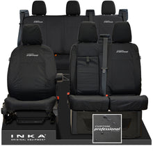 Load image into Gallery viewer, Ford Transit Custom INKA Front 1+2 & Rear Triple Tailored Waterproof Seat Covers Black MY-12-23 (Choice of 7 Colours)