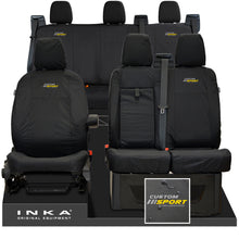 Load image into Gallery viewer, Ford Transit Custom INKA Front 1+2 & Rear Triple Tailored Waterproof Seat Covers Black MY-12-23 (Choice of 7 Colours)