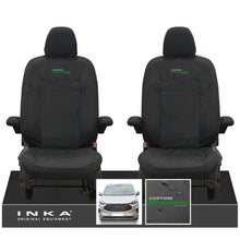Load image into Gallery viewer, The All New Ford Transit Custom INKA Front Pair Tailored Waterproof Seat Covers Set Black MY-2024 Onwards