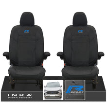 Load image into Gallery viewer, The All New Ford Transit Custom INKA Front Pair Tailored Waterproof Seat Covers Set Black MY-2024 Onwards