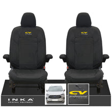 Load image into Gallery viewer, The All New Ford Transit Custom INKA Front Pair Tailored Waterproof Seat Covers Set Black MY-2024 Onwards