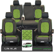 Load image into Gallery viewer, VW ID Buzz Life Style GTX Front & Rear Full Set Bentley Leatherette Suedetara Tailored Seat Covers With Special Series Embroidery MY22 onwards