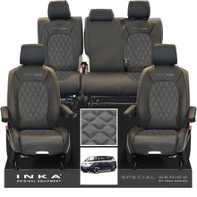 Load image into Gallery viewer, VW ID Buzz Life Style GTX Front & Rear Full Set Bentley Leatherette Suedetara Tailored Seat Covers With Special Series Embroidery MY22 onwards