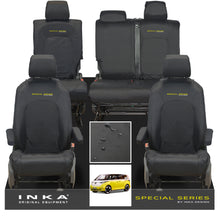 Load image into Gallery viewer, VW ID Buzz Life, Style, GTX Front & Rear Full Set INKA Tailored Waterproof Seat Covers Black with Embroidery MY22 onwards