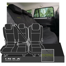 Load image into Gallery viewer, Land Rover Defender INKA Rear Split Set Tailored Waterproof Seat Covers Black MY-05-16
