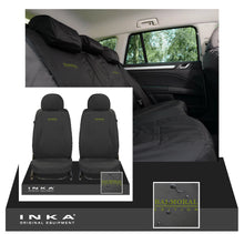 Load image into Gallery viewer, Land Rover Defender INKA Front & Rear Set Tailored Waterproof Seat Covers Black MY-07-16 - Balmoral Embroidery