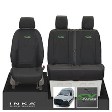 Load image into Gallery viewer, New Mercedes Benz Sprinter INKA Front Set Tailored Waterproof Seat Covers Black MY18 to Present Fits All Derivatives Choice of 7 Colours - CV Racing Embroidery