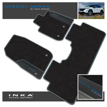 Load image into Gallery viewer, Nissan Ariya Car Mats (Front & Rear Set) with Premium Carpet & OEM Leatherette Fits MY22 Onwards