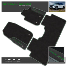 Load image into Gallery viewer, Nissan Ariya Car Mats (Front & Rear Set) with Premium Carpet & OEM Leatherette Fits MY22 Onwards